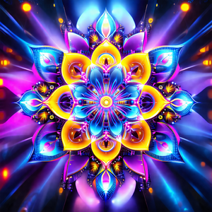 Vibrant and colorful flower with a yellow center