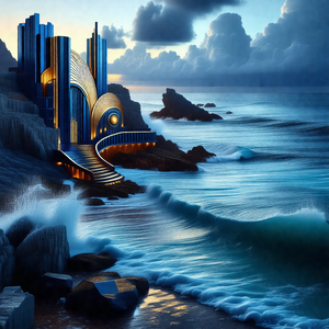 Large, modern building situated on a cliff overlooking th...