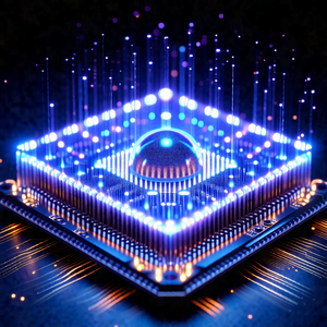 Close-up of a blue light source, possibly a light bulb or...