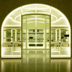 Large, brightly lit room with a white and yellow color sc...