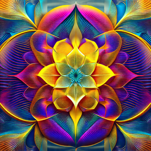 Vibrant and colorful flower with a yellow center