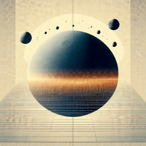 Large, blue, and black planet with a ring around it