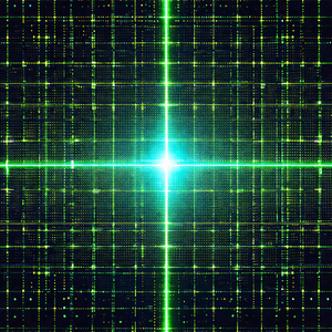 Green screen with a cross-like pattern