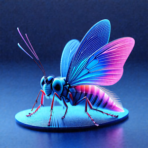 Blue and pink butterfly figurine, which is a toy or a dec...