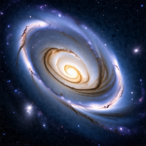 Beautiful spiral galaxy with a swirling pattern of stars