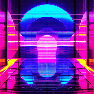 Large, brightly lit room with a keyhole in the center