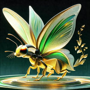 Beautifully crafted gold butterfly statue