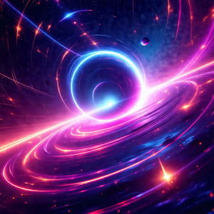 Vibrant and colorful spiral, reminiscent of a galaxy or a...