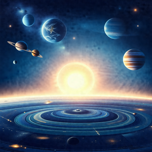 Beautifully detailed painting of the solar system