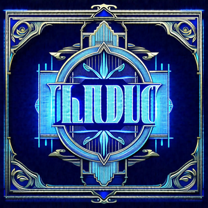 Blue and gold artistic design featuring the word "ludic" ...