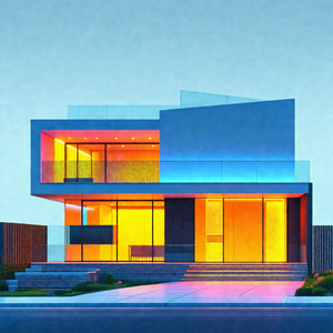 Large, modern-looking house with a unique design