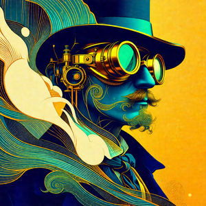 Colorful and detailed illustration of a man wearing a top...