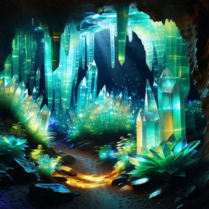 Cave with a path leading through it