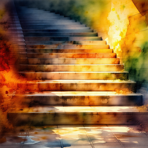 Staircase with a colorful and artistic design