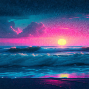 Beautiful sunset over the ocean, with the sun setting beh...