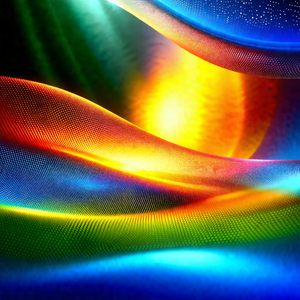 Colorful, swirling pattern of light and dark blue, yellow...