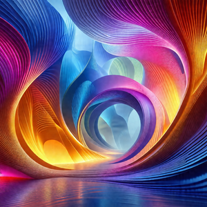 Large, colorful sculpture made of metal