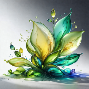 Colorful, abstract artwork of a flower