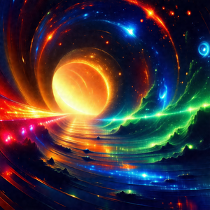 Colorful and vibrant painting of a tunnel