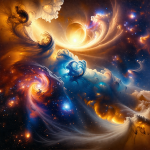 Vibrant and colorful painting of a galaxy