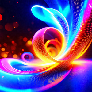 Vibrant and colorful display of light, resembling a swirl...