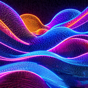 Vibrant and colorful display of light, resembling a wave ...