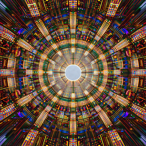 Close-up of a colorful, spiral-shaped structure, possibly...