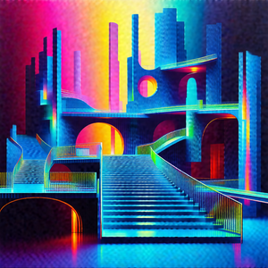 Colorful, three-dimensional drawing of a building with a ...