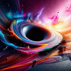 Colorful and artistic representation of a black hole