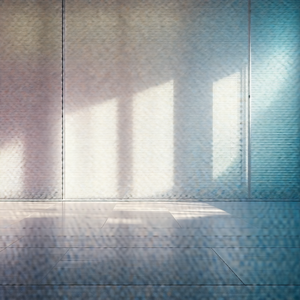 Room with a large window, allowing sunlight to stream in