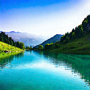 Nature Advertising Photography: Clear Sky Over Alpine Lake With Serene Lake