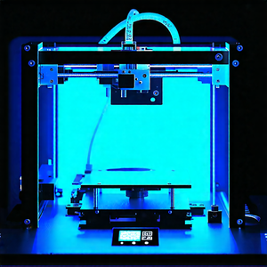 Tech Hdr Photography: 3d Printer With Blue Light Glow With Blue Printer