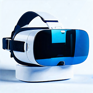 Tech Etching: Vr Headset With User Interface With Pair Blue