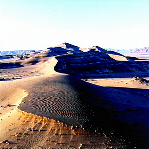 Nature Drone Photography: Clear Sky Over Desert With Large Sand