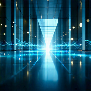 Tech Graphic Design: Futuristic Innovation Hub With Large, Modern