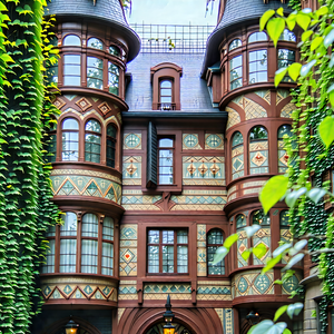Urban Macro Photography: Historic building with artistic facade