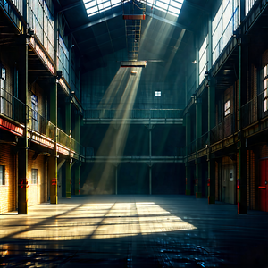 Urban Cinema 4d: Converted Warehouse With Dramatic Lighting With Black White