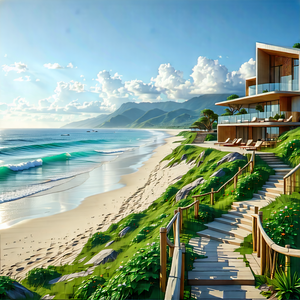 Lifestyle Architectural Photography: Beach Day During Holiday Season With Beautiful Beach