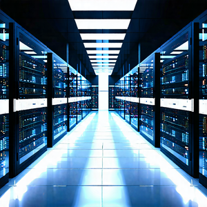 Tech Editorial Photography: Futuristic Server Room With Large Room