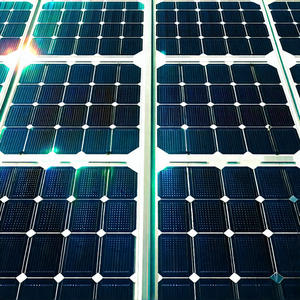Tech Ink Drawing: Solar panel with digital particles