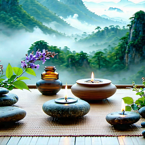 Lifestyle Landscape Photography: Wellness scene with aromatherapy