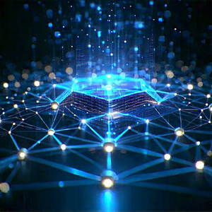 Tech Long Exposure Photography: Blockchain Network Visualization With Image, There