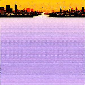 Urban Woodcut Print: Aerial view of cultural district