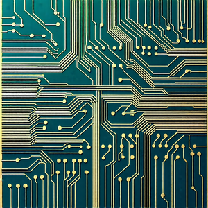 Tech Linocut Print: Close-up of electronic circuit