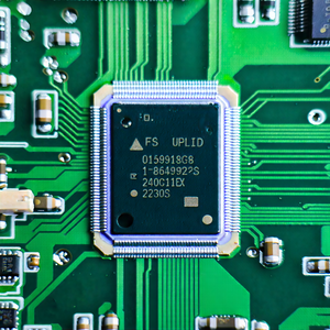 Tech Long Exposure Photography: Close-up of microprocessor