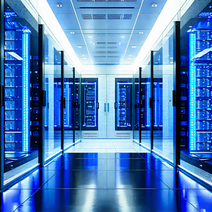 Tech Advertising Photography: (futuristic:1.4) server room