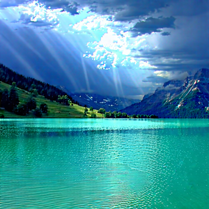 Nature Architectural Photography: Storm clouds over alpine lake