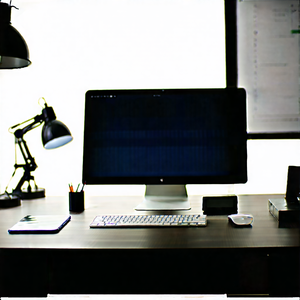 Business Commercial Photography: Workplace with digital devices on desk