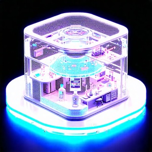Tech Isometric Design: Futuristic research laboratory