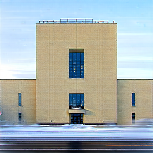 Urban Tilt-shift Photography: Famous (building:1.12) With (snow:1.32) Covering With Large Brick